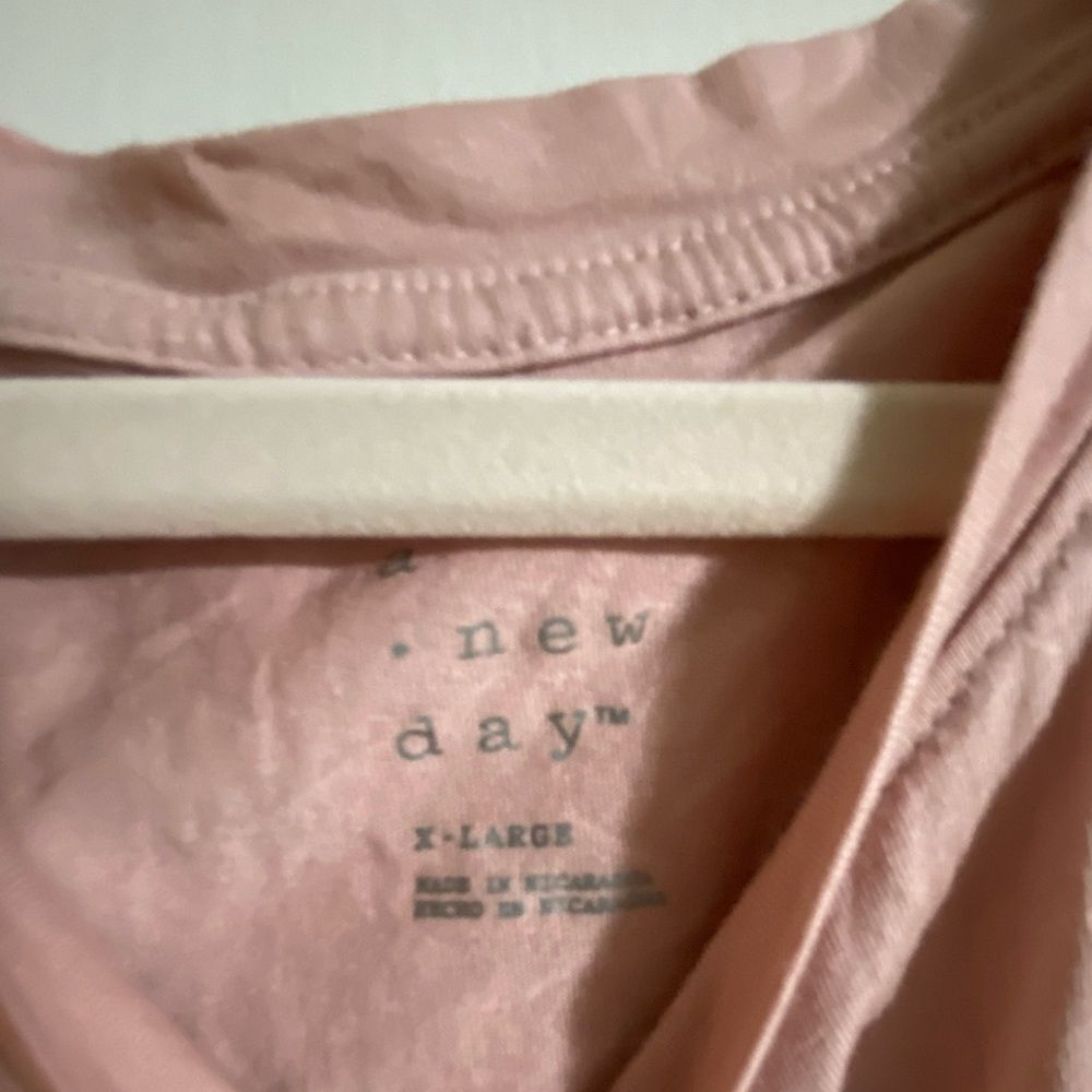 A New Day Blush Pink Cuffed Sleeveless Short Sleeve Tee Sz XLarge - Picture 3 of 5